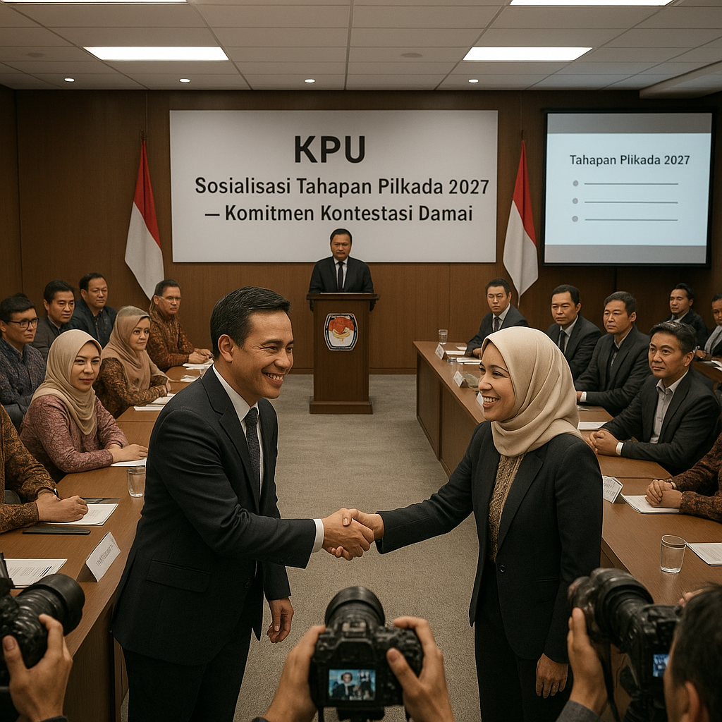KPU Gelar Pertemuan dengan Seluruh Kontestan Pilkada 2027 untuk Sosialisasi Tahapan Damai