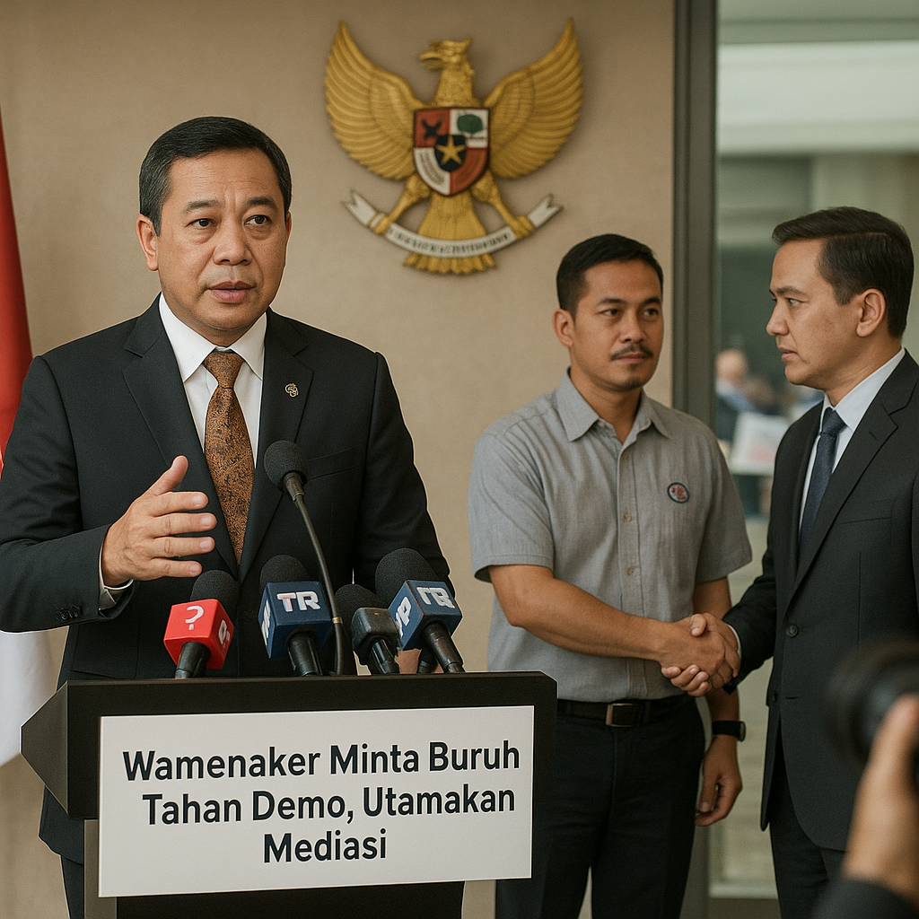 Wamenaker Minta Buruh Tahan Demo demi Jaga Iklim Investasi, Utamakan Mediasi