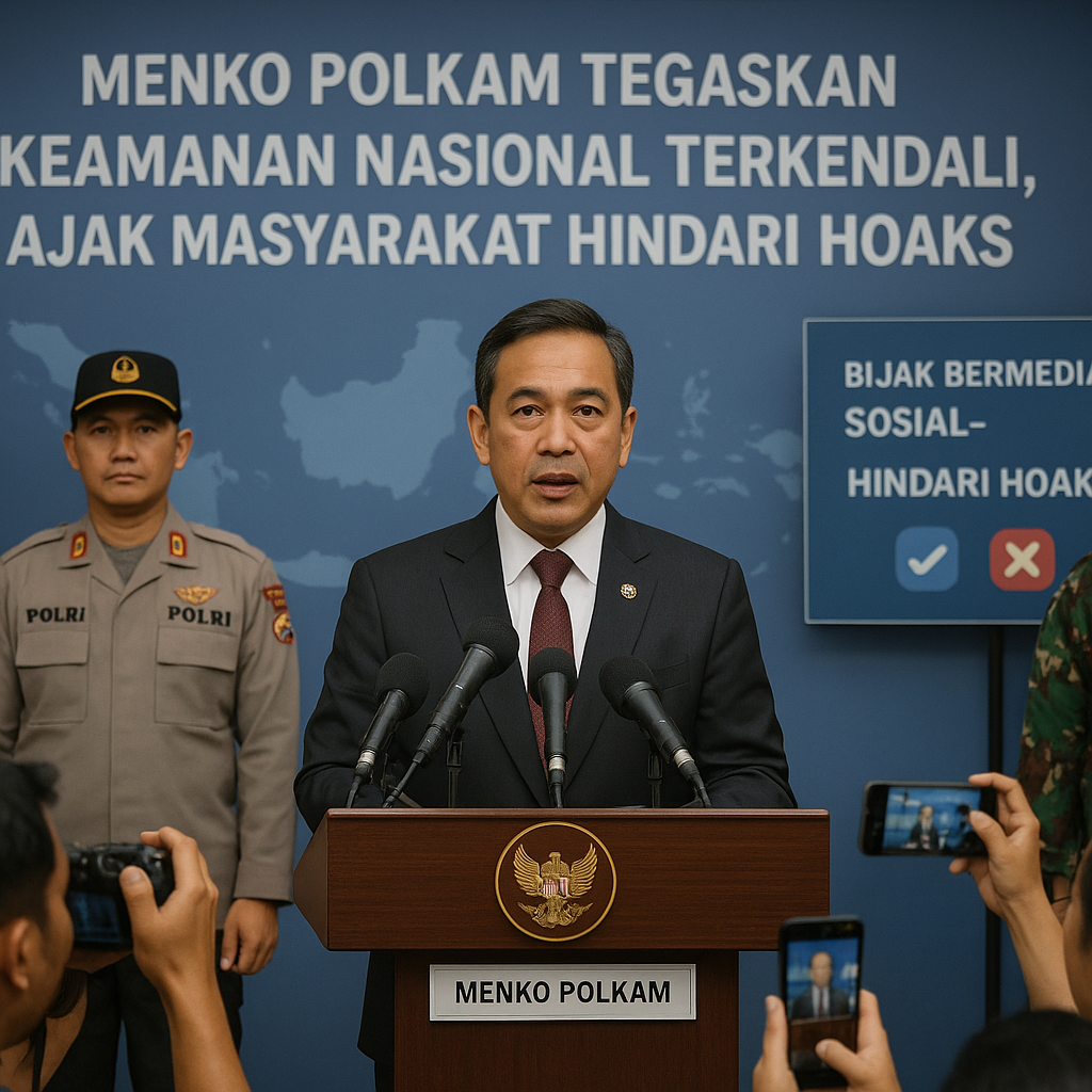 Menko Polkam Tegaskan Keamanan Nasional Terkendali, Ajak Masyarakat Hindari Hoaks