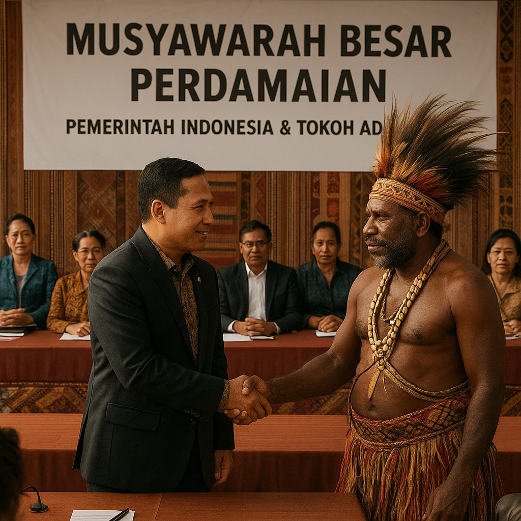 Pemerintah Gandeng Tokoh Adat Papua Gelar Musyawarah Besar Perdamaian