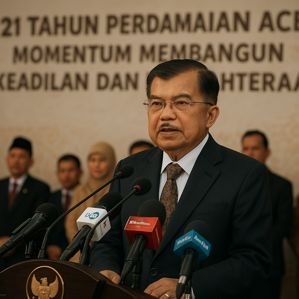 JK Sebut 21 Tahun Perdamaian Aceh Jadi Momentum Membangun Keadilan dan Kesejahteraan