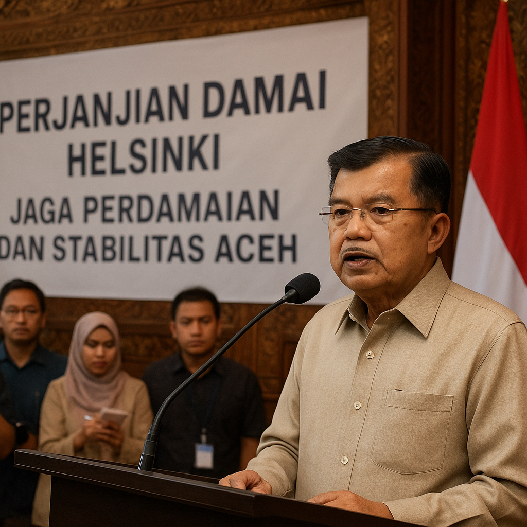 JK Ajak Masyarakat Aceh Jaga Perdamaian Helsinki dan Stabilitas yang Telah Dicapai