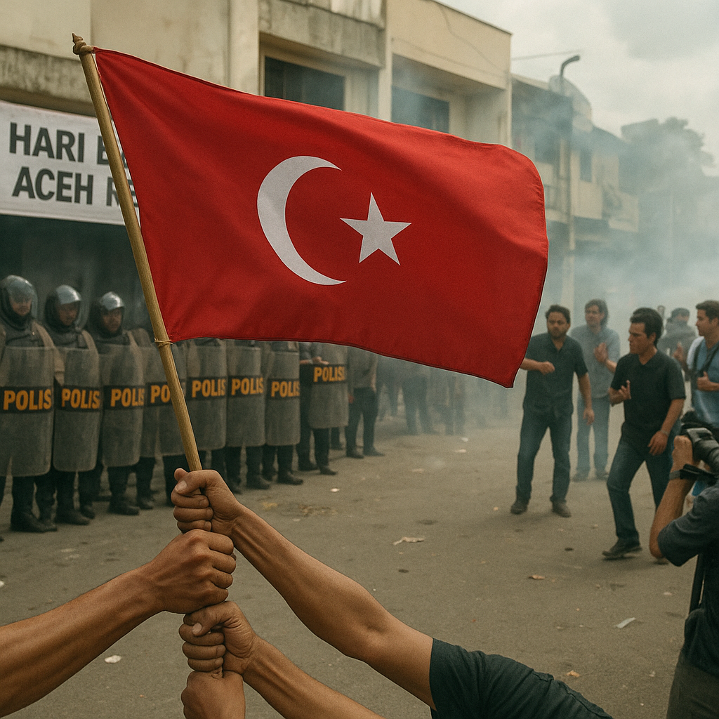 Bendera: Kenapa pengibaran bulan bintang di Hari Damai Aceh ke-21 memicu kericuhan?