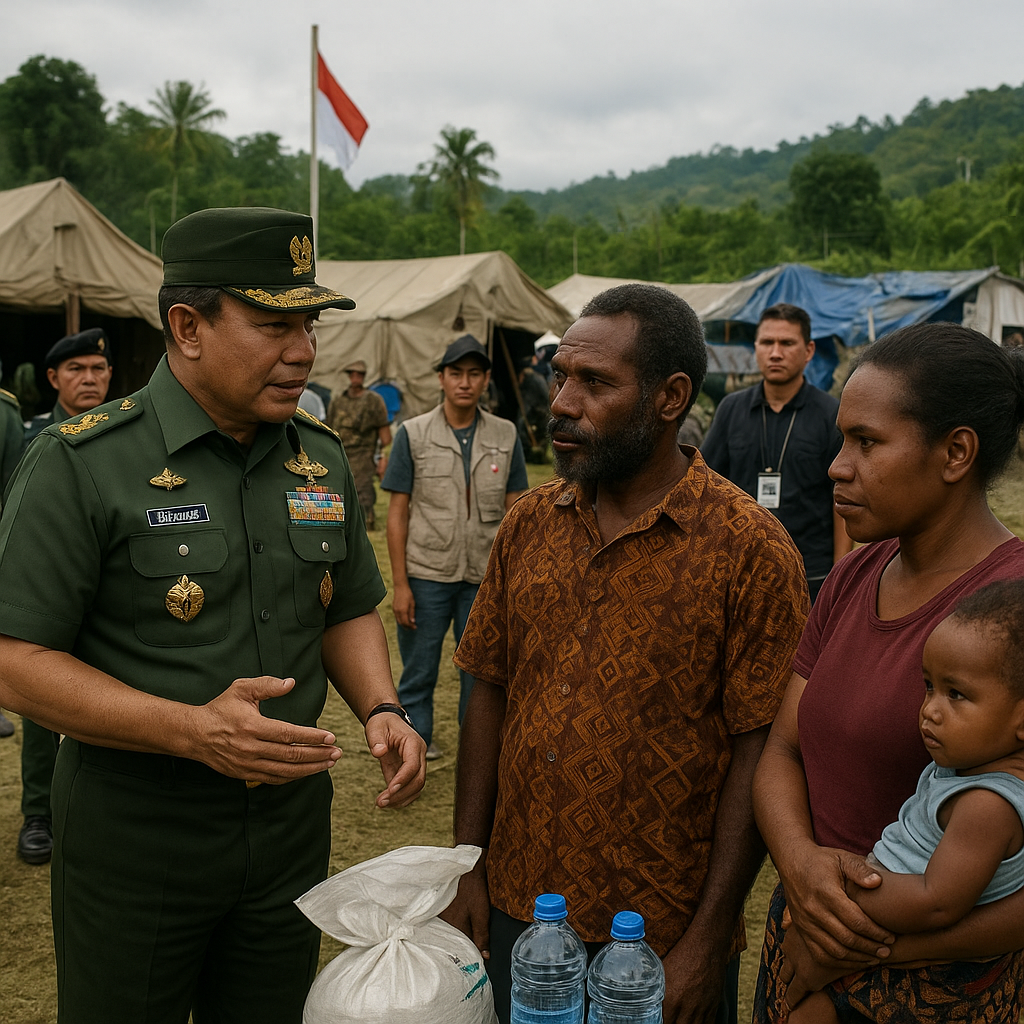 Panglima TNI Tinjau Penanganan Pengungsi Konflik di Papua Tengah