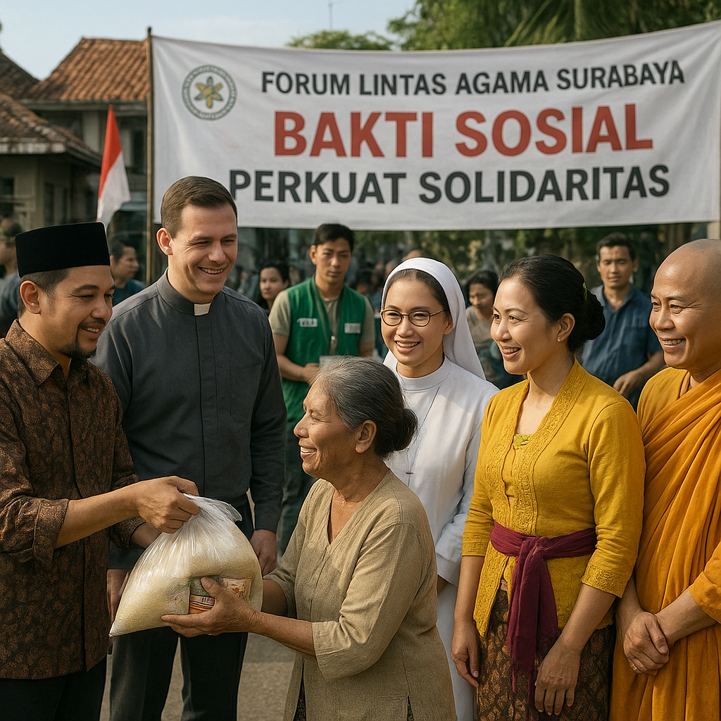Forum Lintas Agama di Surabaya Gelar Bakti Sosial, Perkuat Solidaritas di Tengah Perbedaan