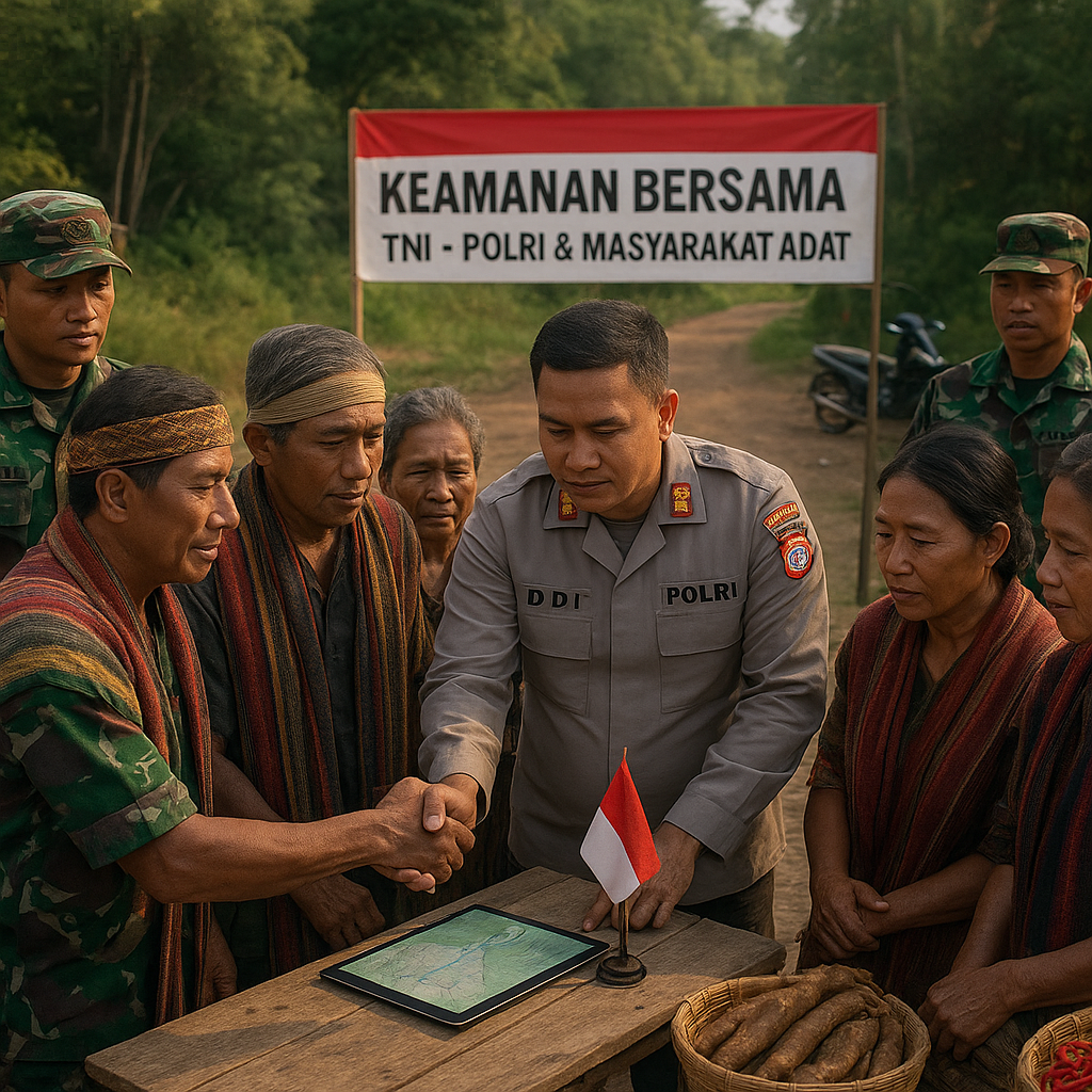 TNI-Polri Kerja Sama dengan Masyarakat Adat Amankan Perbatasan, Cegah Konflik Horizontal