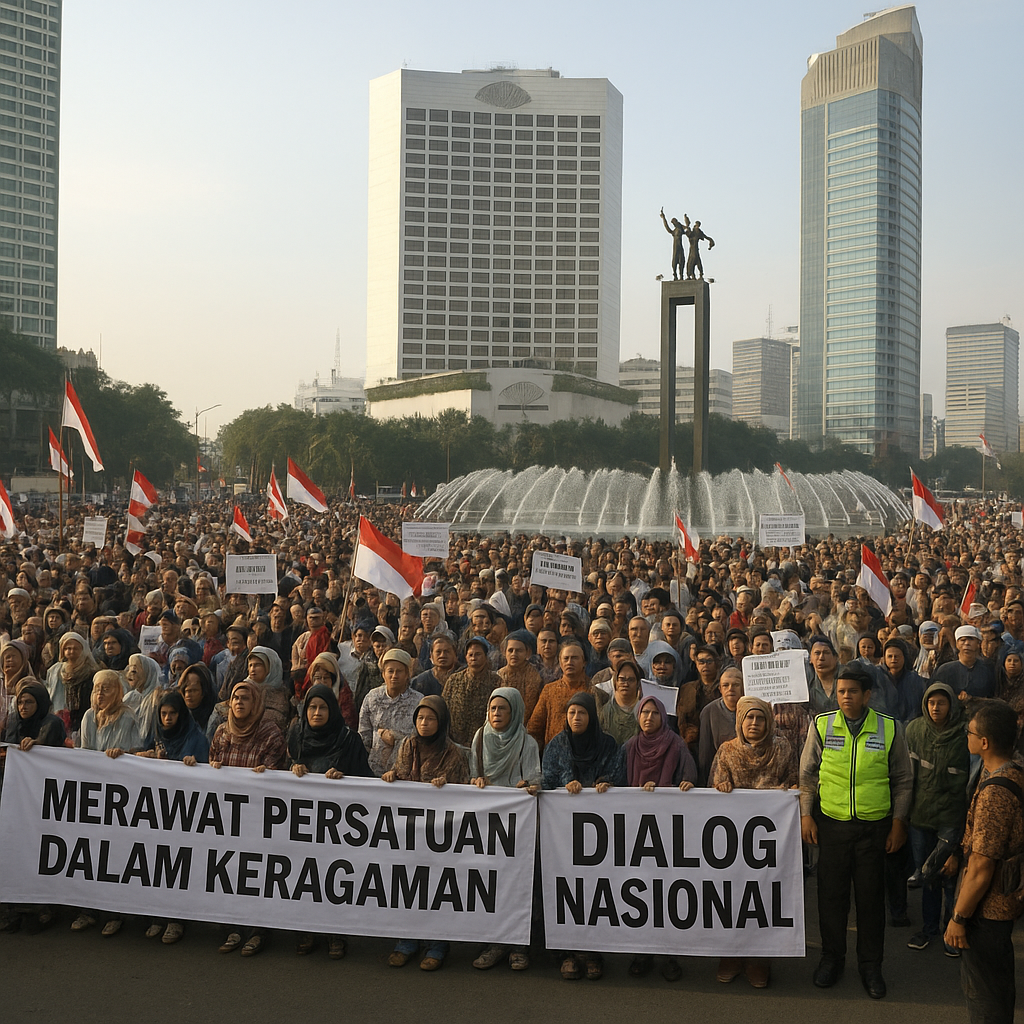 Aksi Damai di Bundaran HI Digelar, Koalisi Masyarakat Sipil Serukan Dialog Nasional