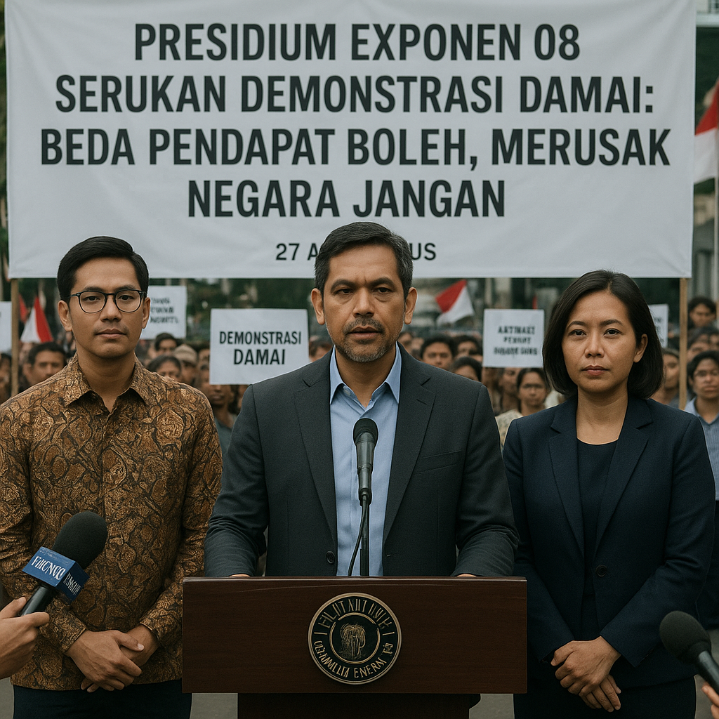 Presidium Exponen 08 Serukan Demonstrasi Damai: Beda Pendapat Boleh, Merusak Negara Jangan