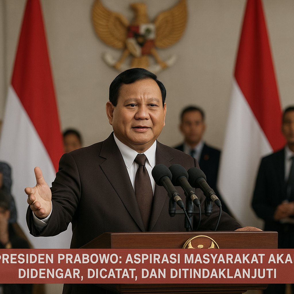Presiden Prabowo: Aspirasi Masyarakat Akan Didengar, Dicatat, dan Ditindaklanjuti