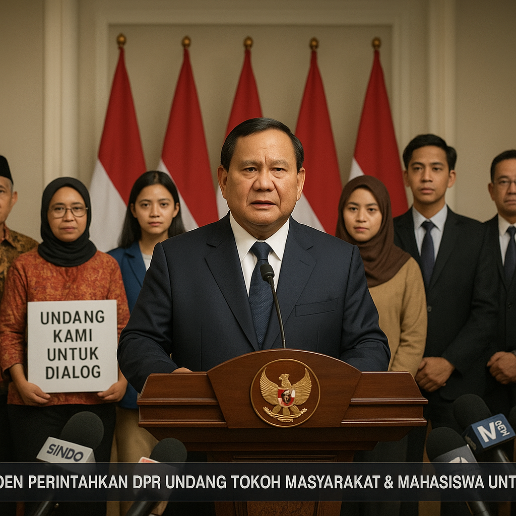 Presiden Prabowo Perintahkan DPR Undang Tokoh Masyarakat dan Mahasiswa untuk Dialog