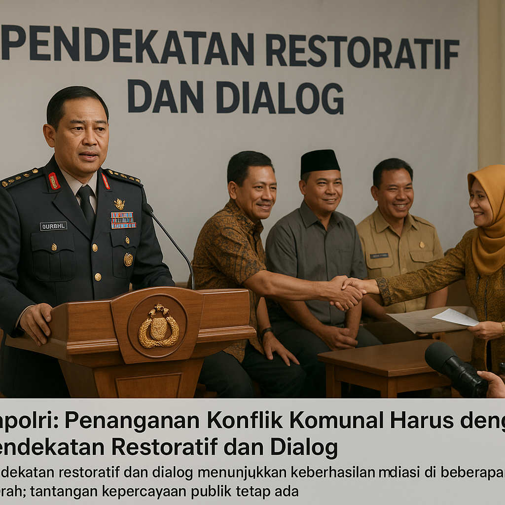 Kapolri: Penanganan Konflik Komunal Harus dengan Pendekatan Restoratif dan Dialog