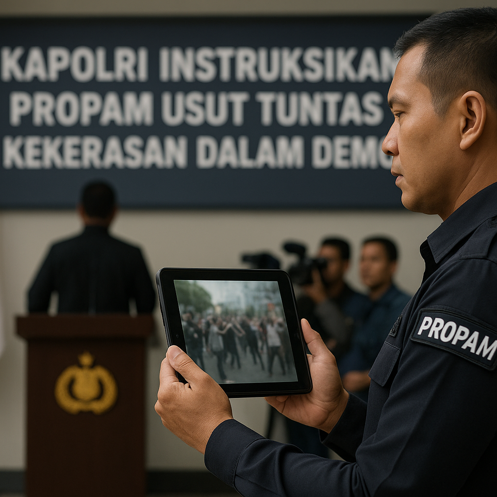 Kapolri Instruksikan Propam Usut Tuntas Kekerasan dalam Demo