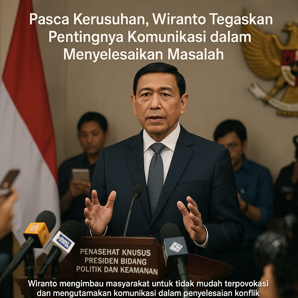 Pasca Kerusuhan, Wiranto Tegaskan Pentingnya Komunikasi dalam Menyelesaikan Masalah