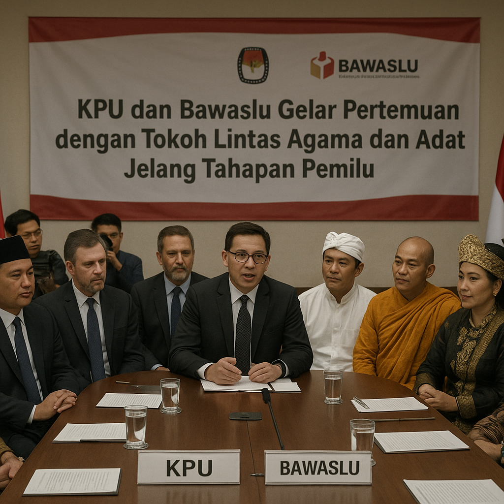 KPU dan Bawaslu Gelar Pertemuan dengan Tokoh Lintas Agama dan Adat Jelang Tahapan Pemilu