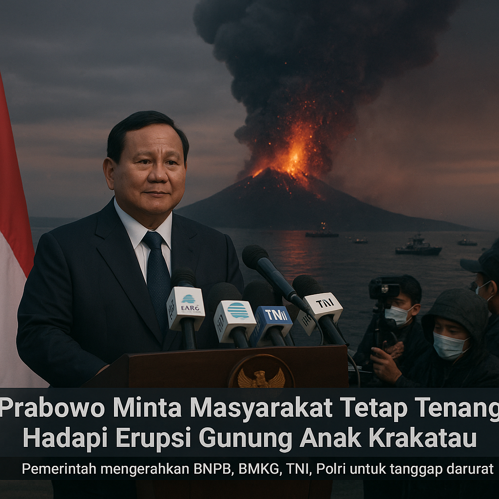 Prabowo Minta Masyarakat Tetap Tenang Hadapi Erupsi Gunung Anak Krakatau