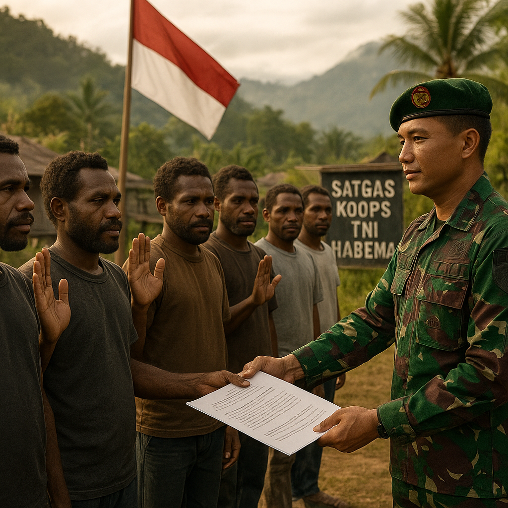Sentuhan Humanis TNI Berbuah Ikrar, 6 Simpatisan dan Anggota OPM Pilih Jalan Damai