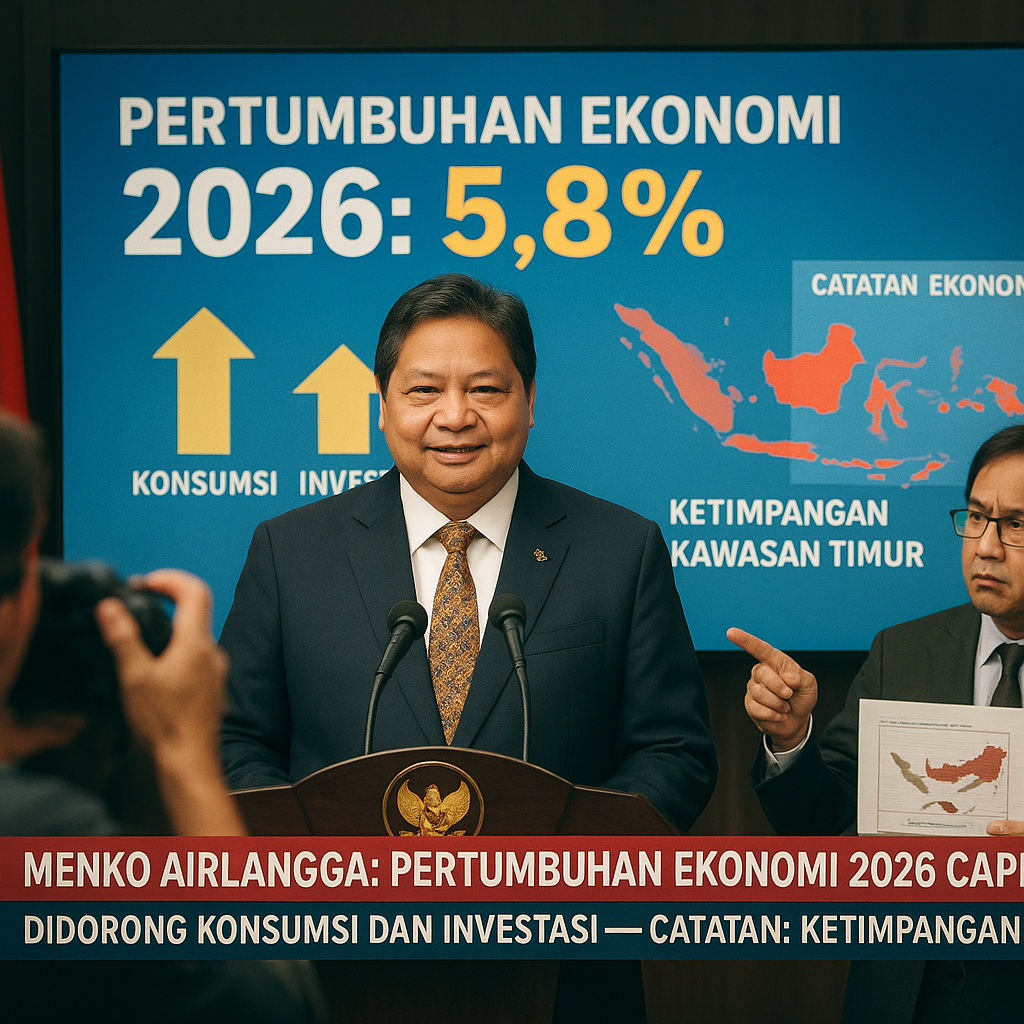 Menko Airlangga: Pertumbuhan Ekonomi 2026 Capai 5,8%, Didorong Konsumsi dan Investasi