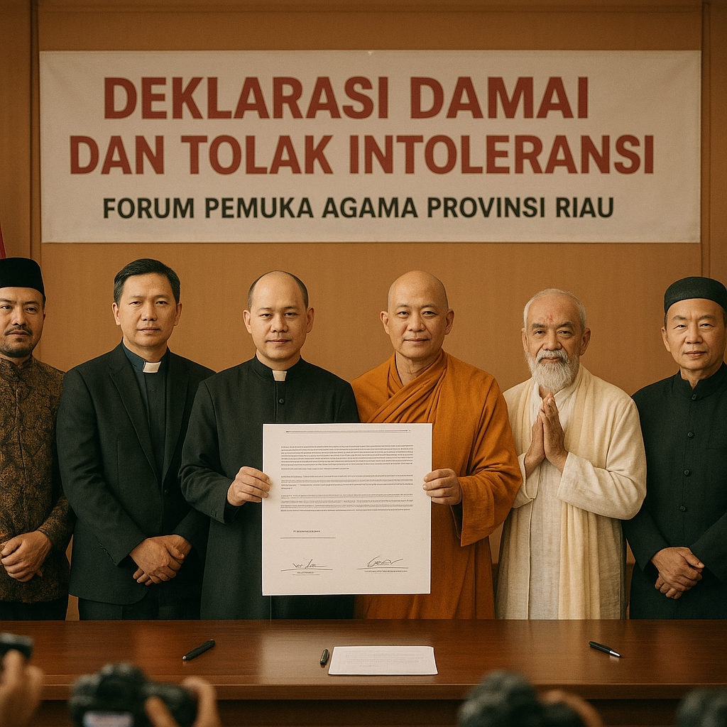 Forum Pemuka Agama Riau Sepakati Deklarasi Damai dan Tolak Intoleransi