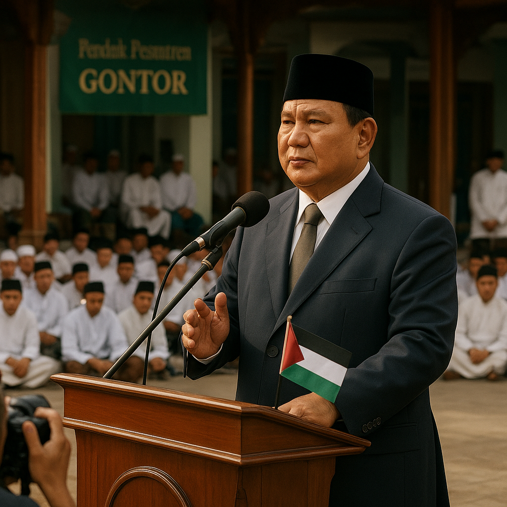 Prabowo Sampaikan Dukungan untuk Palestina di Ponpes Gontor, Tekankan Pentingnya Bangsa Kuat