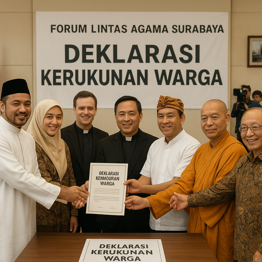 Forum Lintas Agama di Surabaya Sepakati Deklarasi Kerukunan Warga