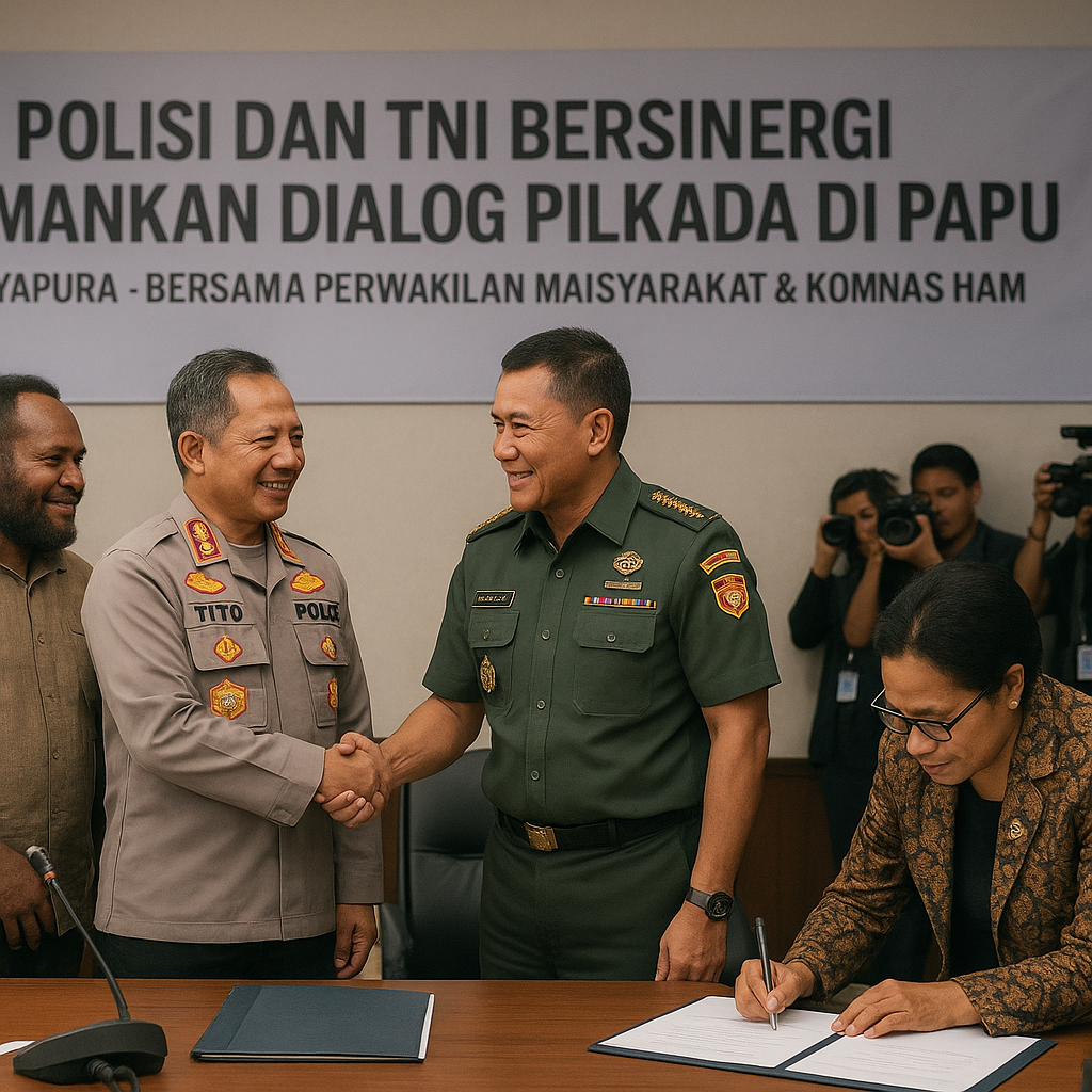 Polisi dan TNI Bersinergi Amankan Dialog Pilkada di Papua