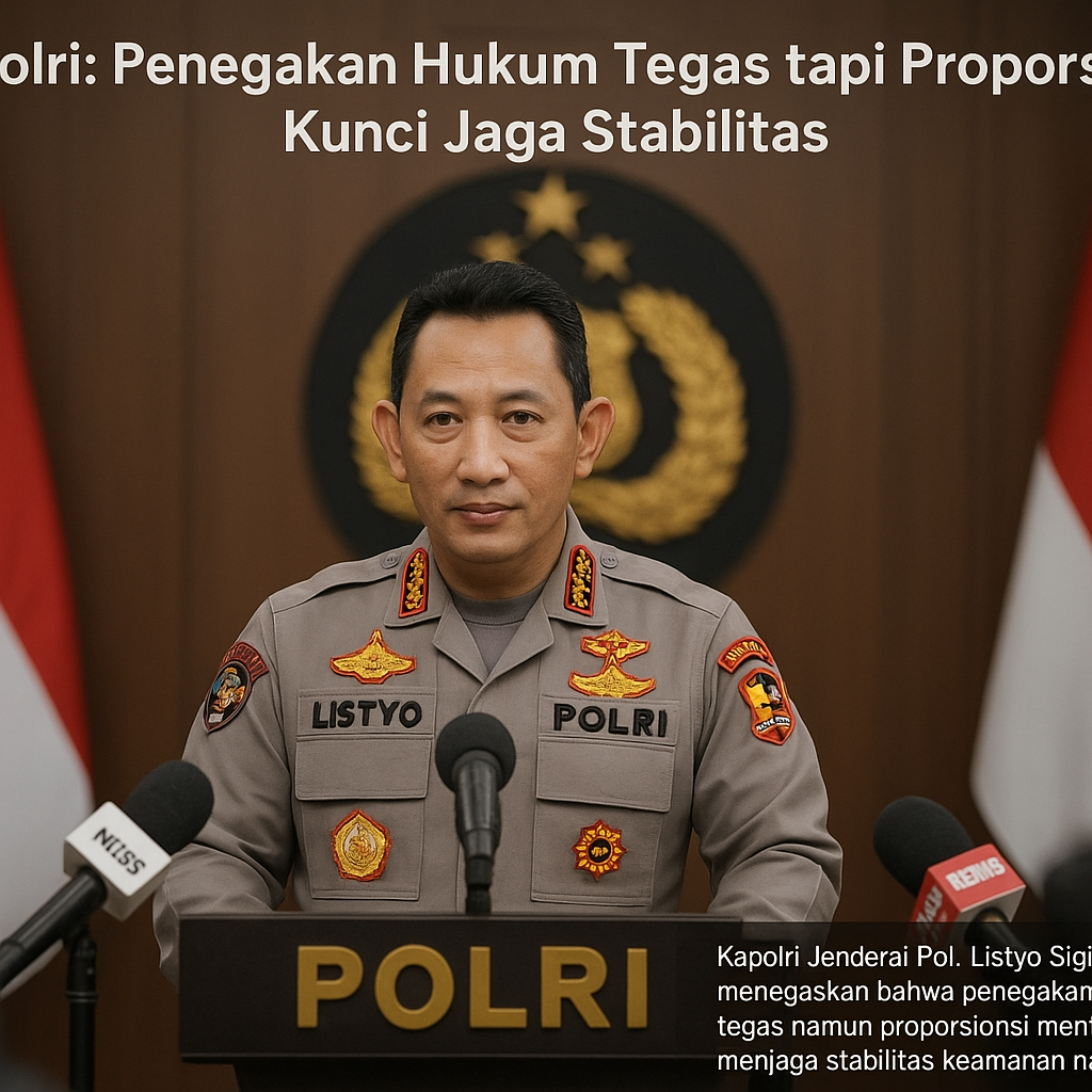 Kapolri: Penegakan Hukum Tegas tapi Proporsional Kunci Jaga Stabilitas