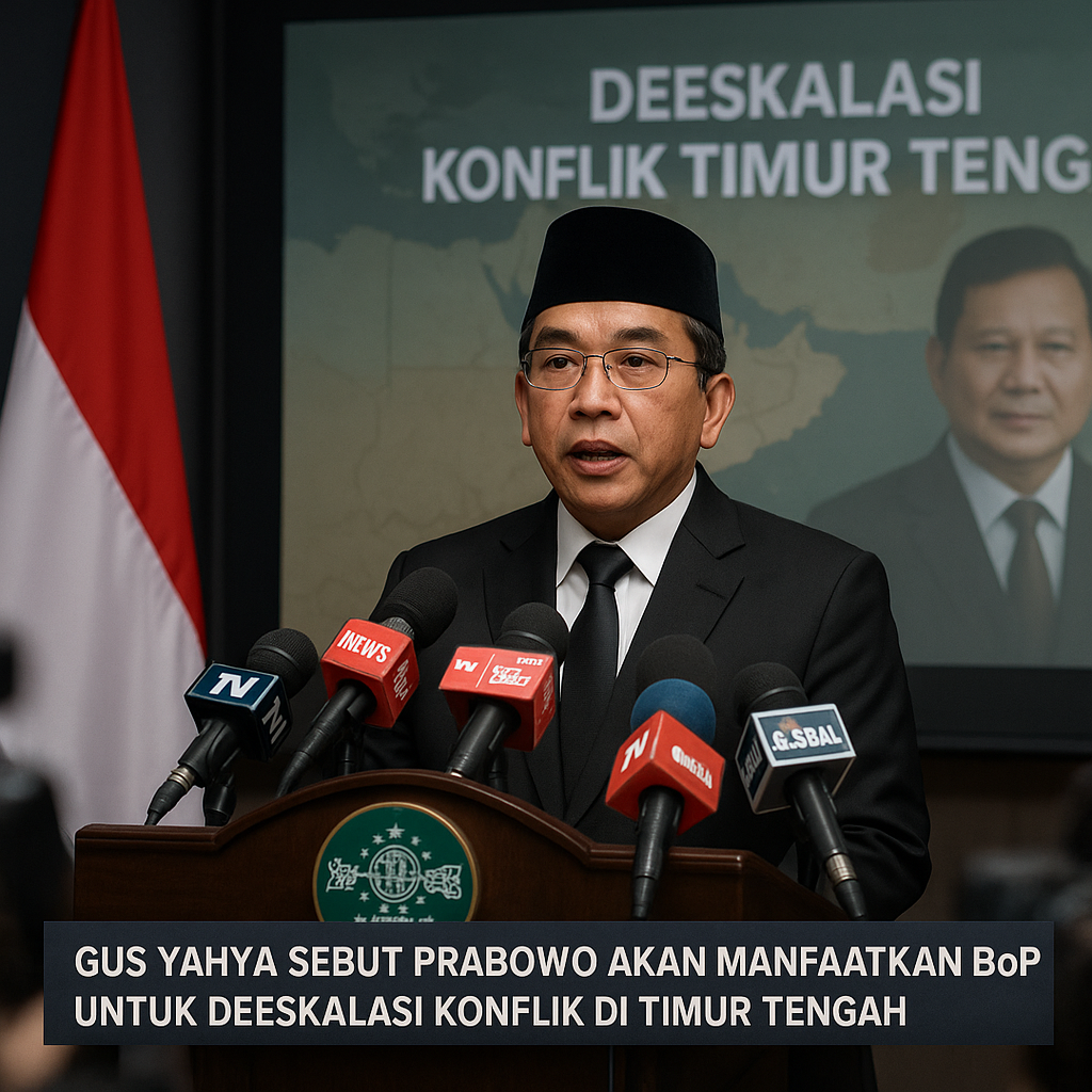 Gus Yahya Sebut Prabowo Akan Manfaatkan BoP untuk Deeskalasi Konflik di Timur Tengah