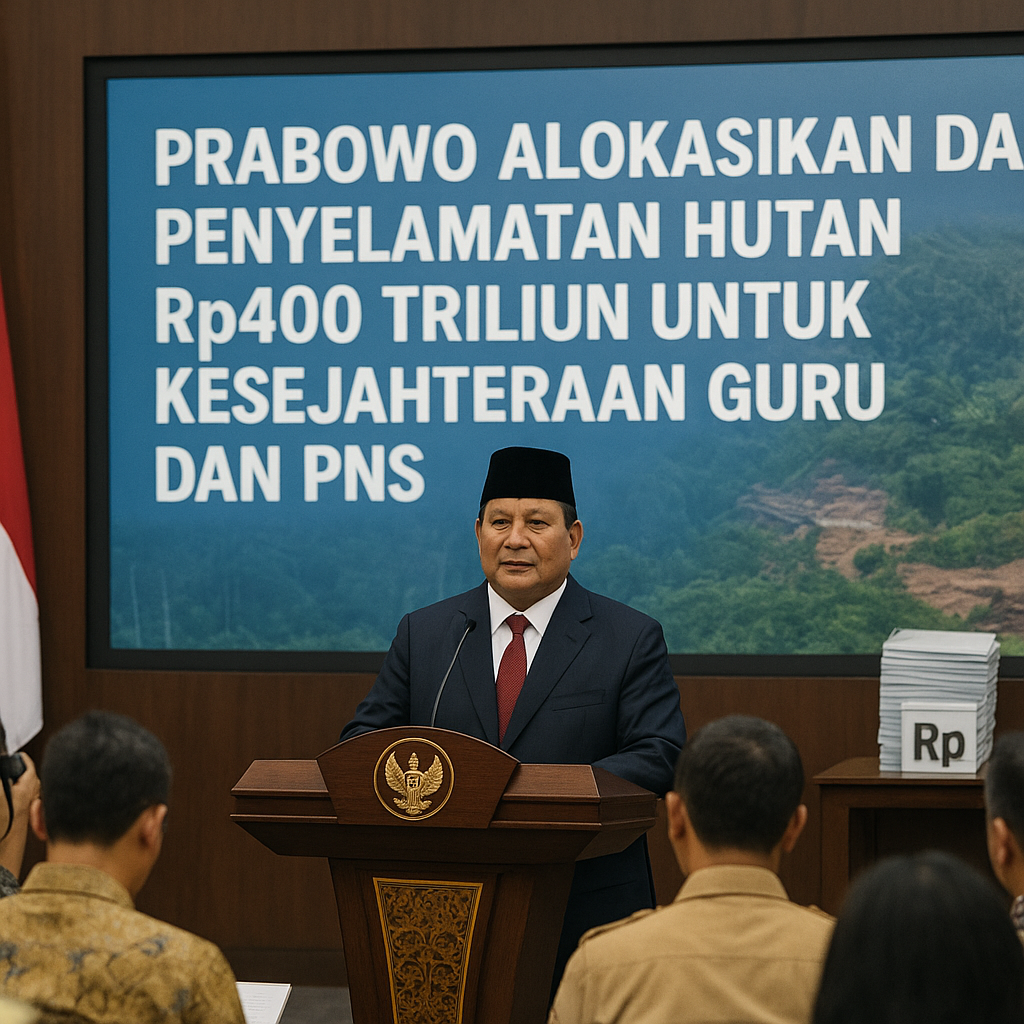 Prabowo Alokasikan Dana Penyelamatan Hutan Rp400 Triliun untuk Kesejahteraan Guru dan PNS