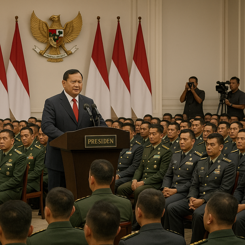 Presiden Prabowo Sampaikan Taklimat kepada 800 Perwira Tinggi TNI-Polri