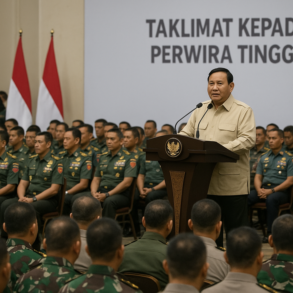 Presiden Prabowo Beri Taklimat ke 800 Pati TNI-Polri, Sampaikan Gambaran Kondisi Bangsa