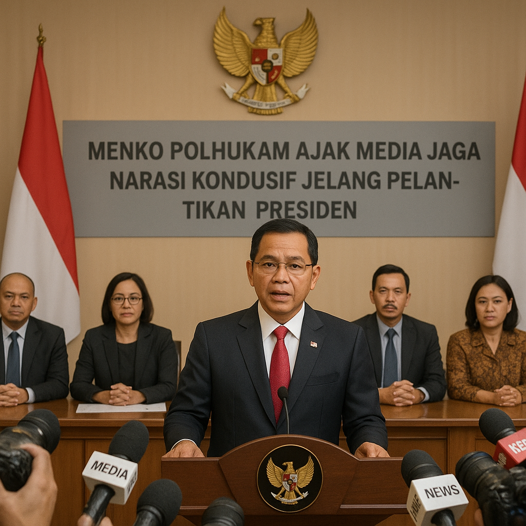 Menko Polhukam Ajak Media Jaga Narasi Kondusif Jelang Pelantikan Presiden