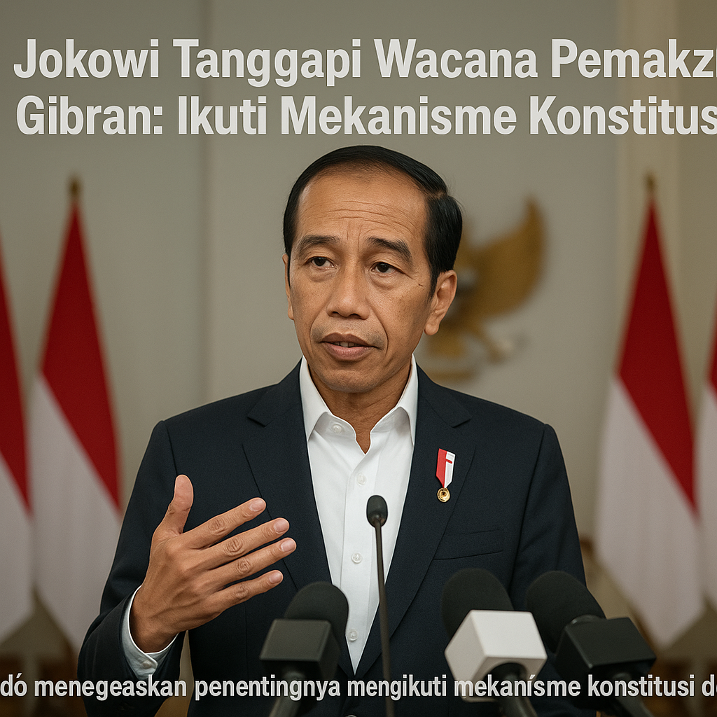 Jokowi Tanggapi Wacana Pemakzulan Gibran: Ikuti Mekanisme Konstitusi