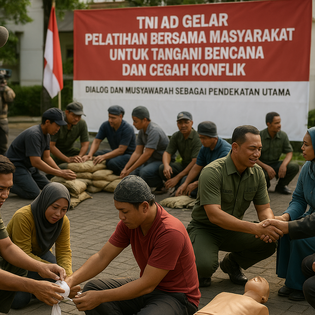 TNI AD Gelar Pelatihan Bersama Masyarakat untuk Tangani Bencana dan Cegah Konflik