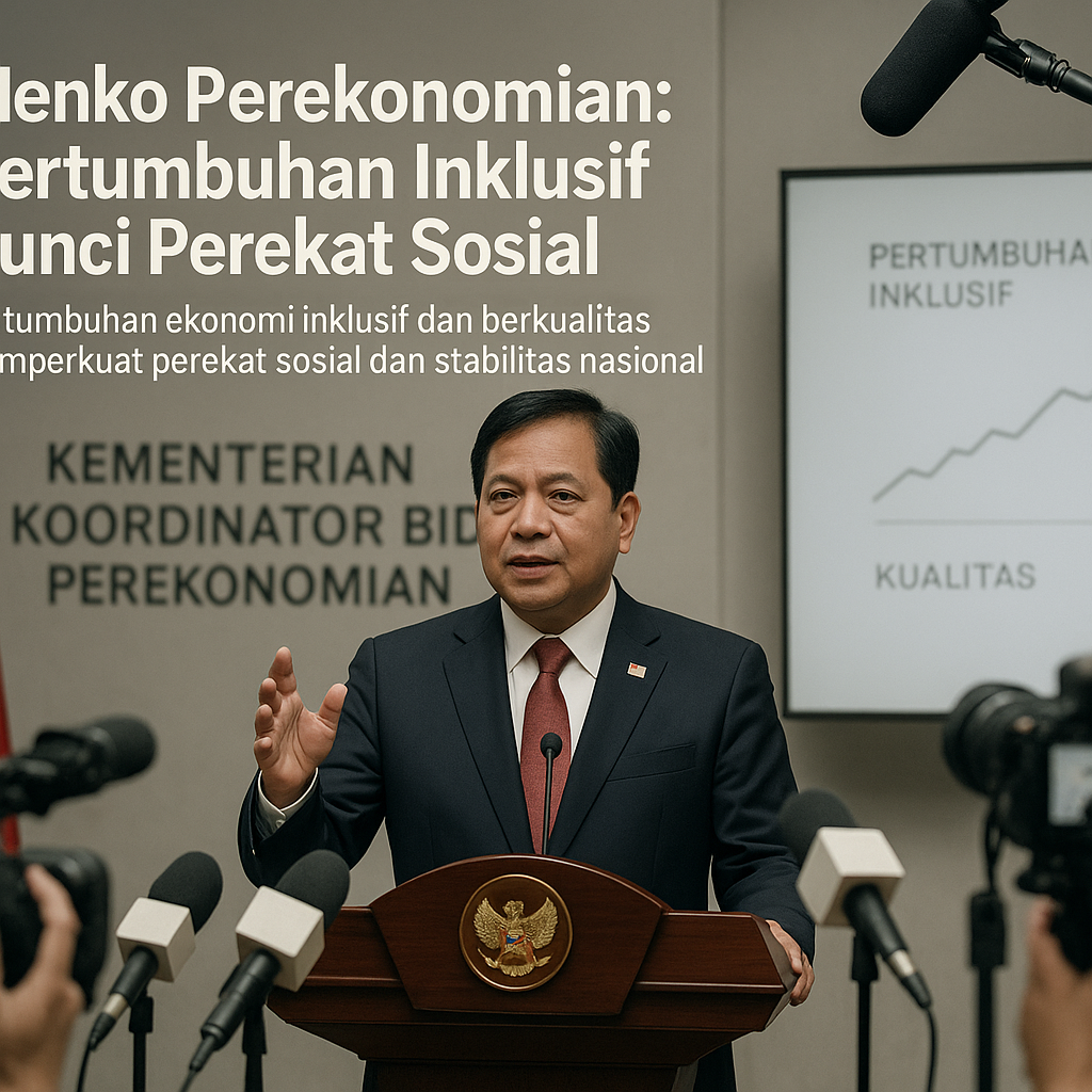 Menko Perekonomian: Pertumbuhan Inklusif Kunci Perekat Sosial