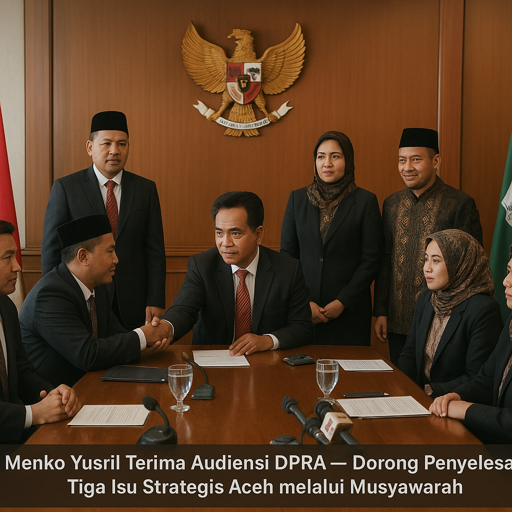 Menko Yusril Terima Audiensi DPRA, Dorong Penyelesaian Tiga Isu Strategis Aceh melalui Musyawarah