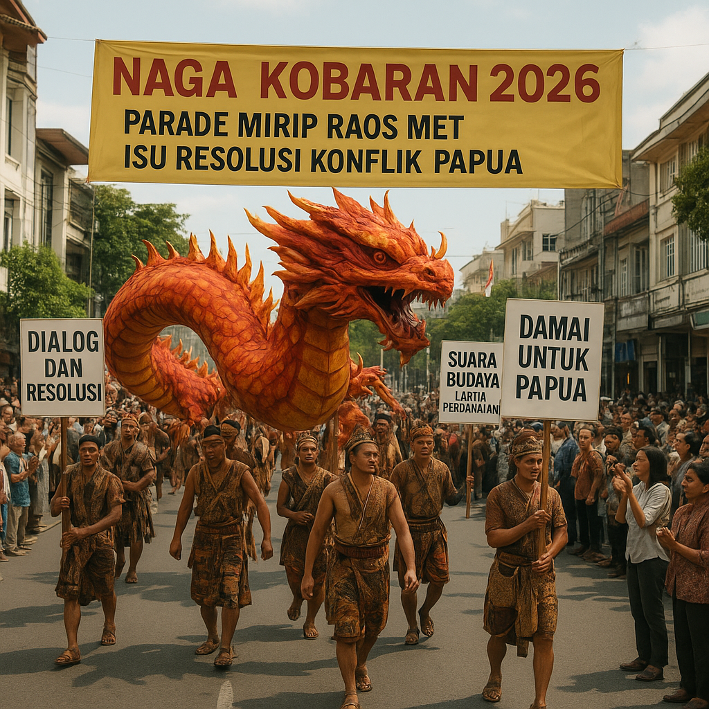 Naga Kobaran 2026, Parade Mirip Raos Met Isu Resolusi Konflik Papua