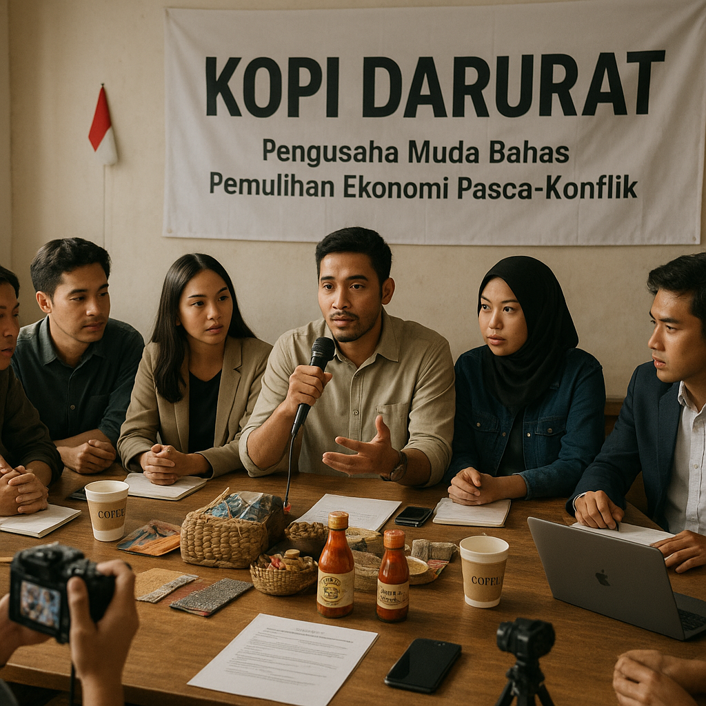 Pengusaha Muda dari Berbagai Latar Gelar ‘Kopi Darurat’, Bahas Isu Pemulihan Ekonomi Pasca-Konflik