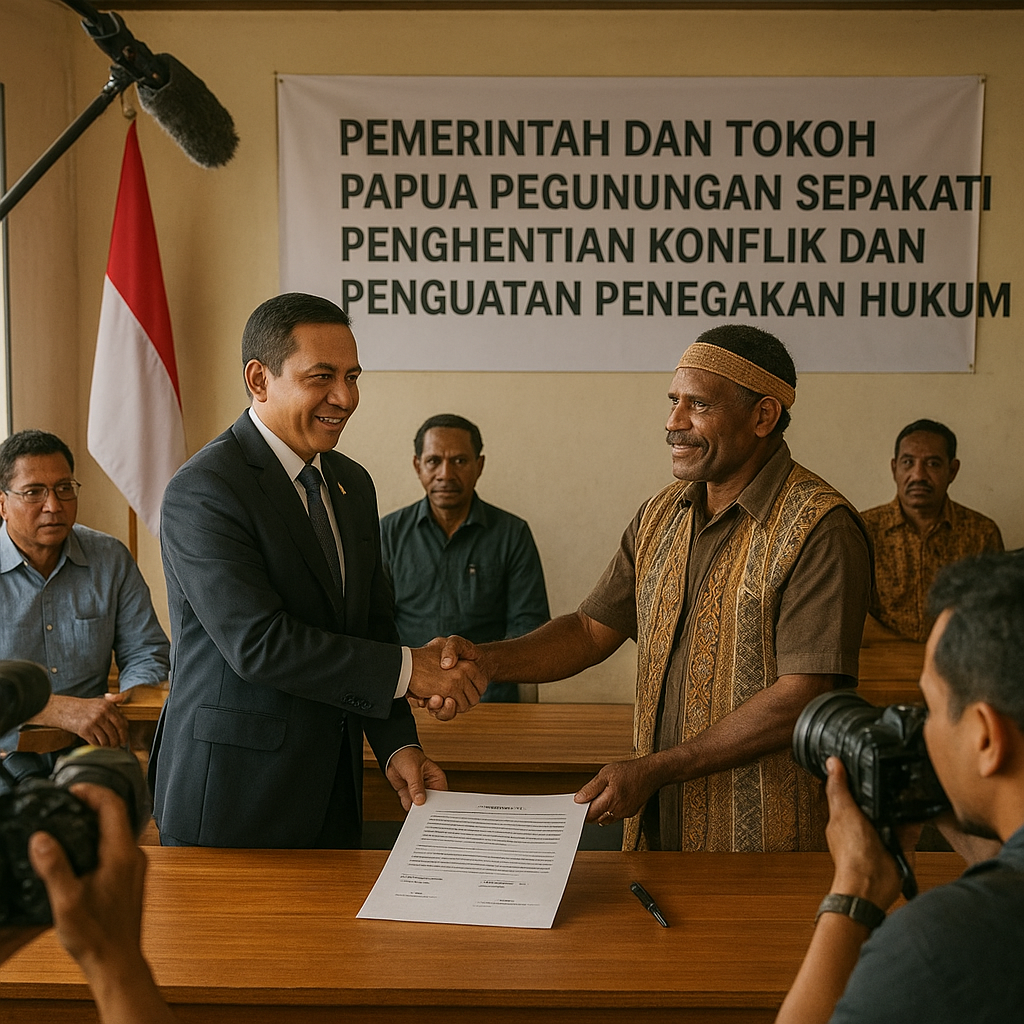 Pemerintah dan Tokoh Papua Pegunungan Sepakati Penghentian Konflik dan Penguatan Penegakan Hukum
