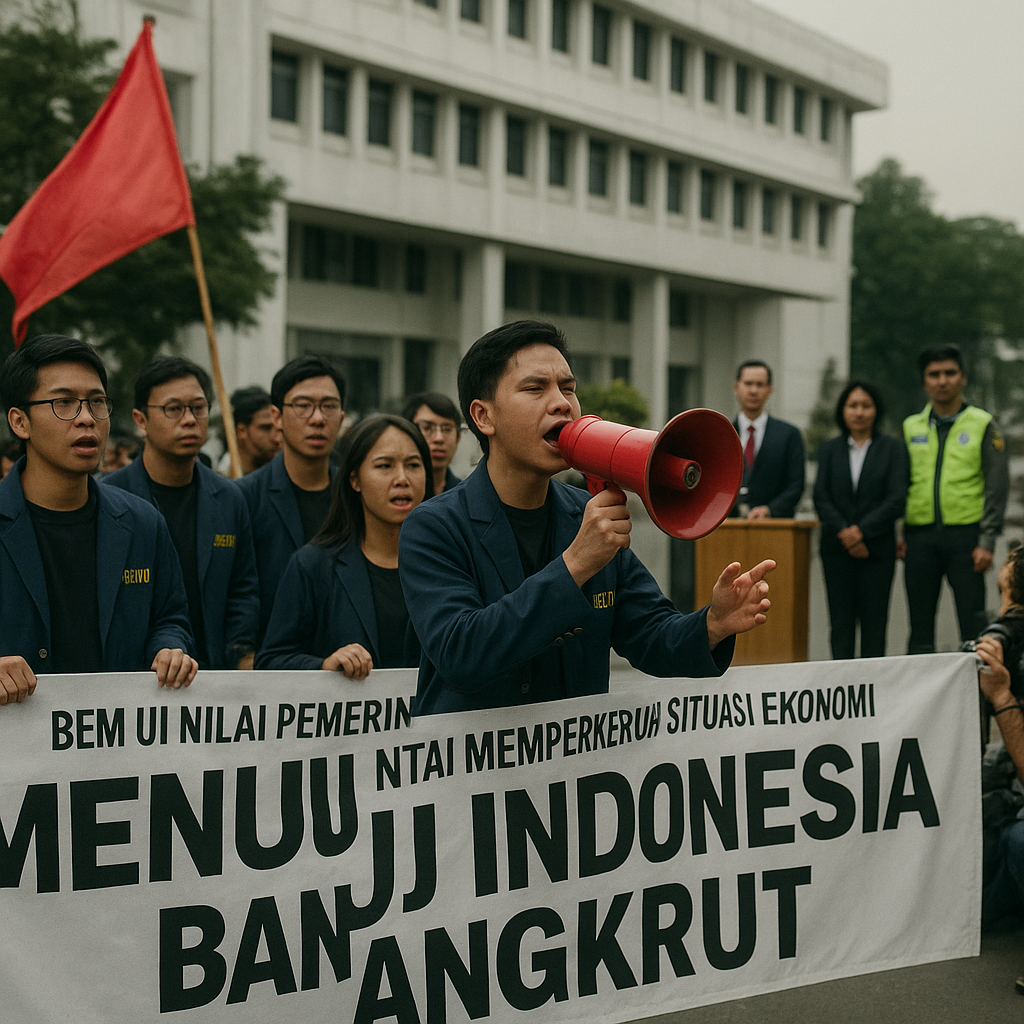 BEM UI Nilai Pemerintah Memperkeruh Situasi Ekonomi, Serukan Aksi 'Menuju Indonesia Bangkrut'
