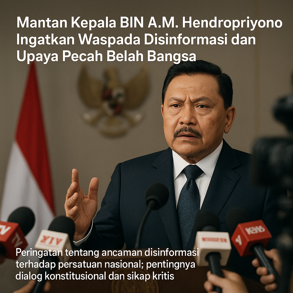 Mantan Kepala BIN A.M. Hendropriyono Ingatkan Waspada Disinformasi dan Upaya Pecah Belah Bangsa
