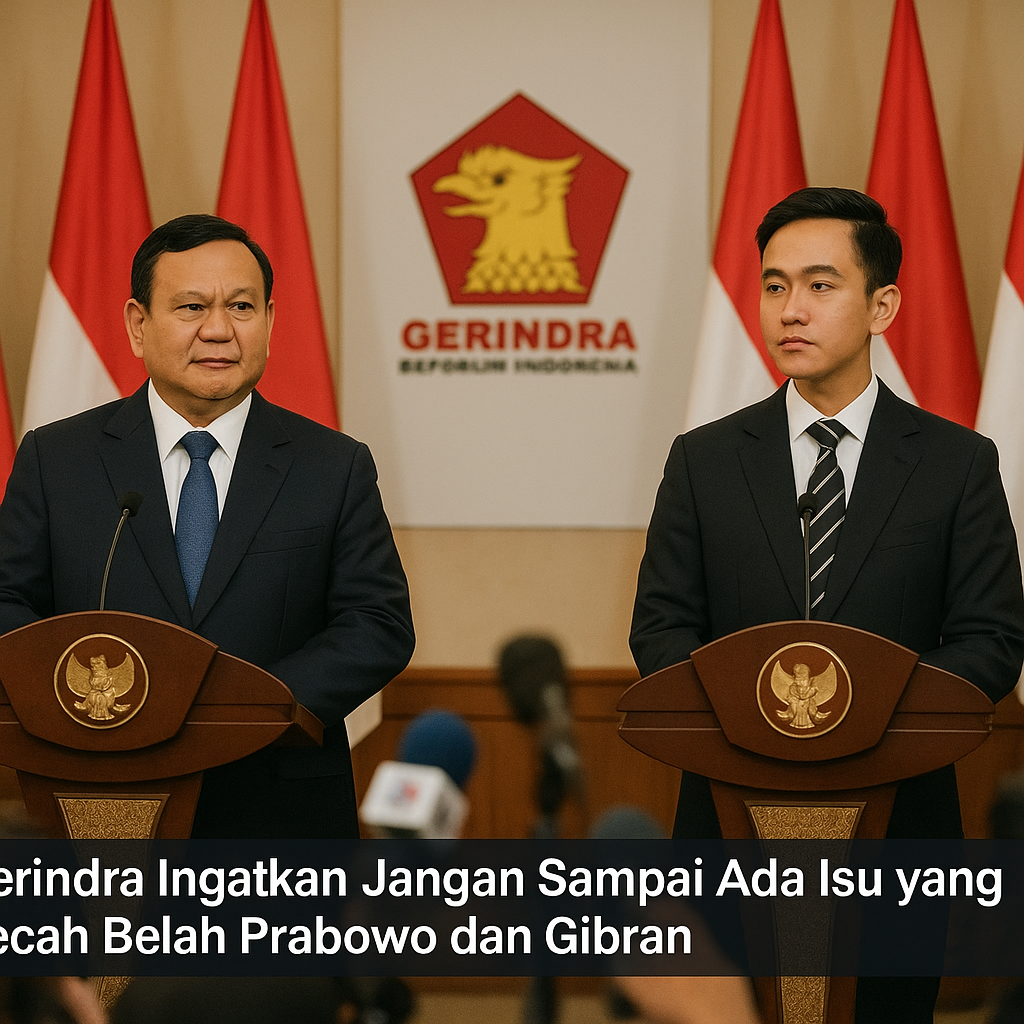 Gerindra Ingatkan Jangan Sampai Ada Isu yang Pecah Belah Prabowo dan Gibran