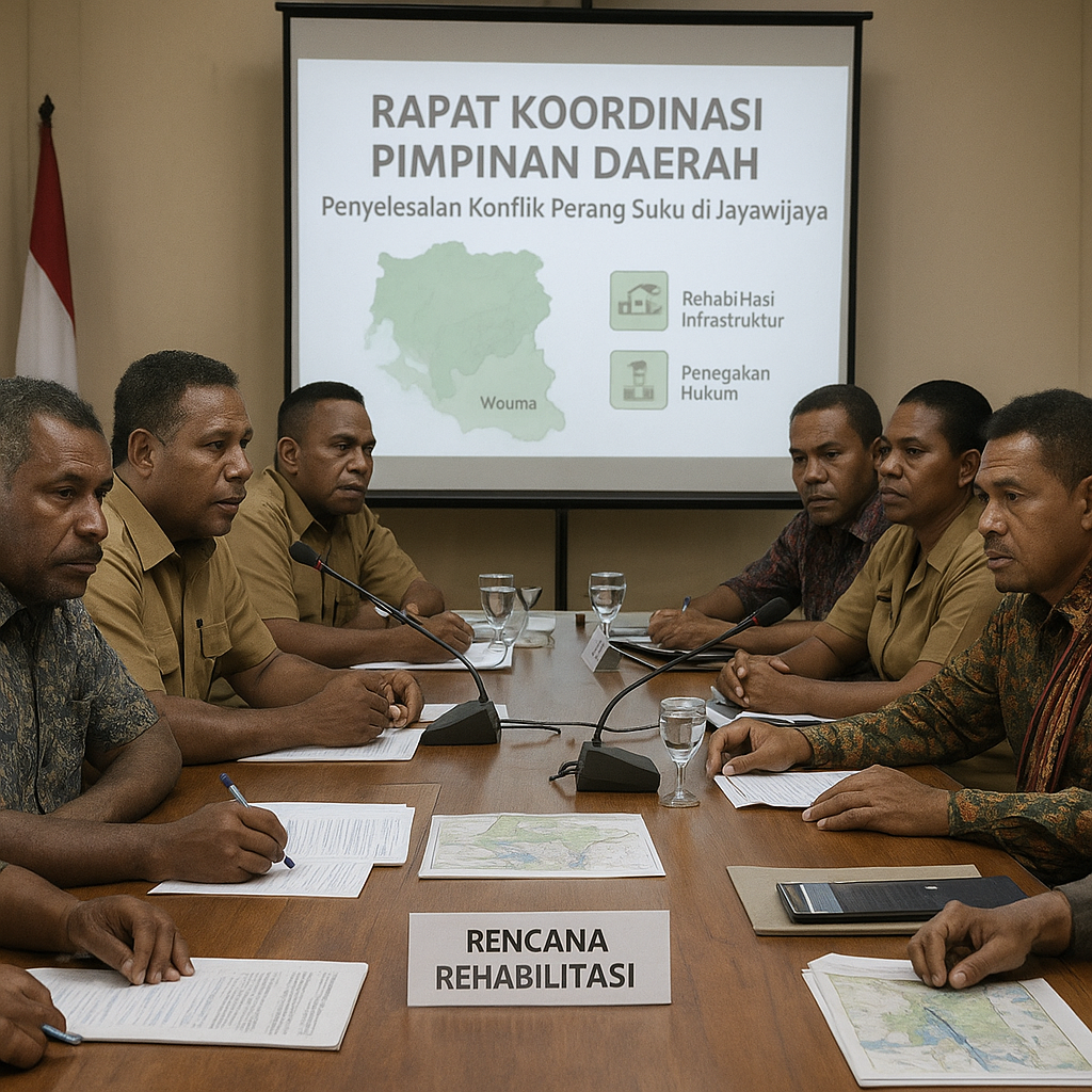 Rapat Koordinasi Pimpinan Daerah Bahas Penyelesaian Konflik Perang Suku di Jayawijaya