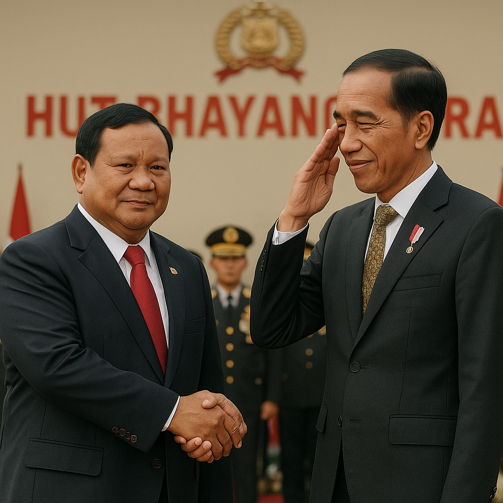 Prabowo-Jokowi Saling Hormat di HUT Bhayangkara, Patahkan Rumor Keretakan Hubungan